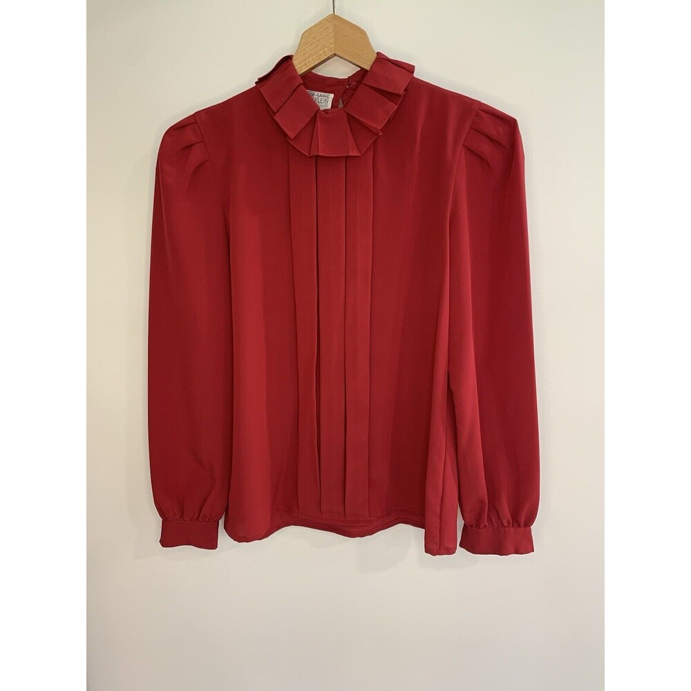 Vintage Anne Klein Blouse Red Acadamia
